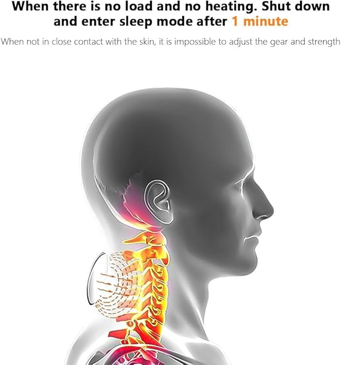Neck Massager with Heat，Electric TENS Machine for Pain Relief，15 Levels Deep Tissue Massage, Portable Wireless and Soothing, Transcutaneous Electrical Nerve Stimulator for Women