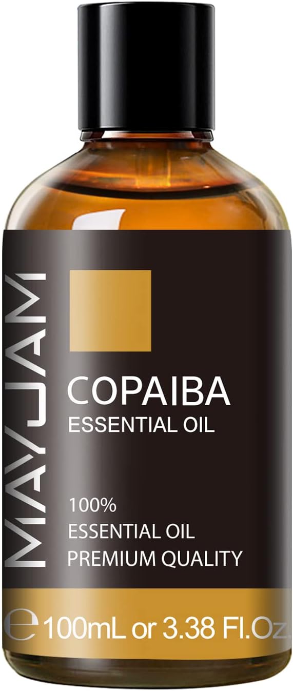 Copaiba Essential Oil, MAYJAM Pure Essential Oils for Diffusers, 3.38FL.OZ/100ML Large Volume Copaiba Oil with Premium Glass Dropper MAYJAM