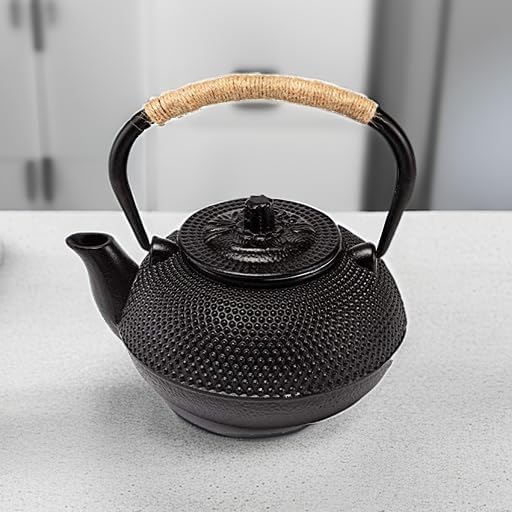 suyika Japanese Tetsubin Cast Iron Teapot Tea Kettle pot with Stainless Steel Infuser for Stovetop Safe Coated with Enameled Interior 30 oz/900 ml - Bloomnest