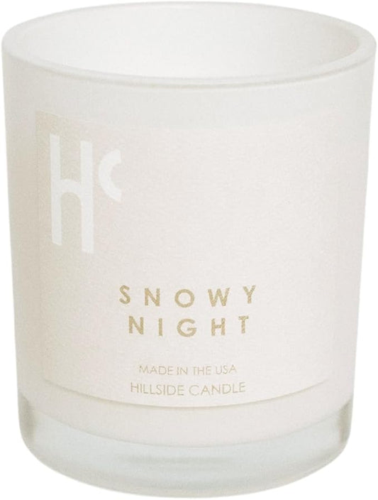 Snowy Night Single Wick Soy Candles, Luxury Scented Candles for Home - Up to 60 Hour Burn Time, Cruelty-Free Soy Wax Blend - Fir Needle Fragrance, Notes of Cedarwood & Berries (9 oz) - Bloomnest