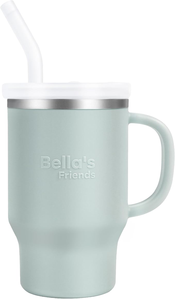 Bella's Friends Handy Mini Tumbler – Adorable 9 oz Sippy Cup for Toddlers 1-3 years old, Flexible Straw, Stainless Interior & Silicone Body, Leak‑Proof, Dishwasher Safe, Ideal for Travel or At Home - Bloomnest