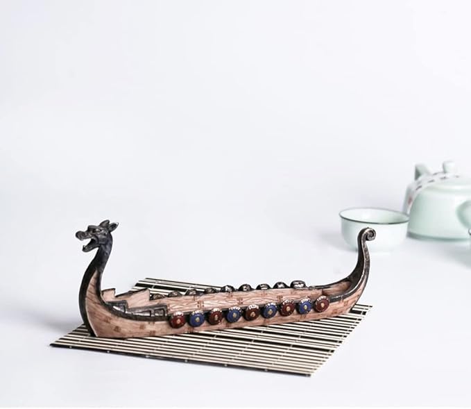 Retro Incense Burners Traditional Chinese Culture Design Dragon Boat Incense Stick Holder Burner Hand Carved Carving Censer Ornaments, Viking Ships Censer Ornaments Collectible Figurines - Bloomnest