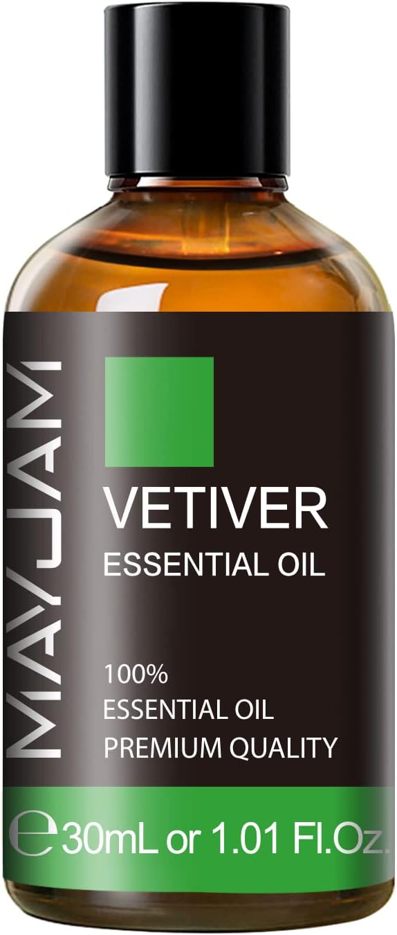 MAYJAM Vetiver Essential Oil 30ML, Pure Vetiver Oil Essential Oils for Aromatherapy, Candles, Soaps(1.01FL.OZ) - Bloomnest