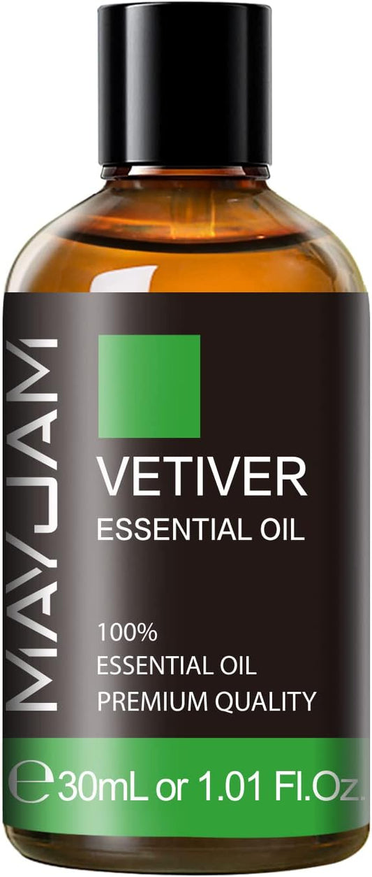 MAYJAM Vetiver Essential Oil 30ML, Pure Vetiver Oil Essential Oils for Aromatherapy, Candles, Soaps(1.01FL.OZ) - Bloomnest