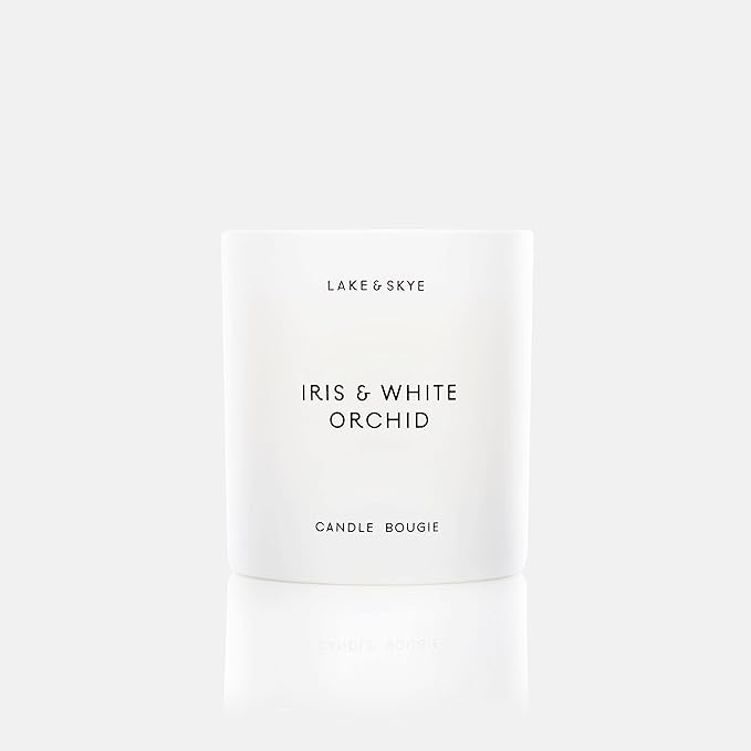 Lake & Skye Iris & White Orchid Candle (8 oz) 50 Hours of Burn Time, 100% Soy Wax, Vegan - Bloomnest