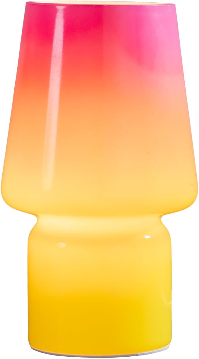 Mushroom Lamp,Mother's Day Gifts,Small Table Lamp,Cute Nightstand Kitchen Mini Lamp,Glass Table Lamp,Suitable for Bedrooms, Kitchens, Living Rooms, Bedside, Girl Gifts（Pink Gradient） - Bloomnest