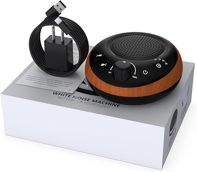 Sound Brown Noise Machine White Noise Machine Nonstop 30 Soothing Sounds Sound Therapy for Baby Kids Adults Sleep Machine 36-Level Vol Auto-Off Timer Memory Function for Home Travel Office - Bloomnest
