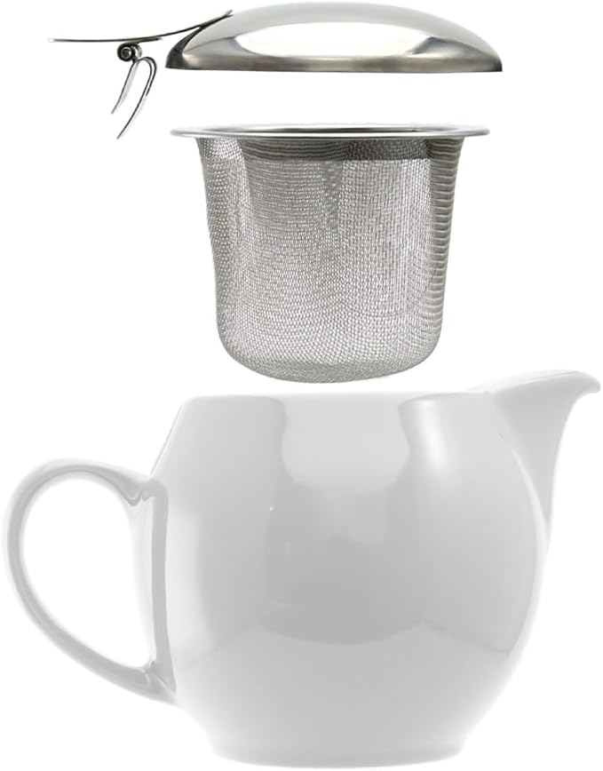 Zero Japan Bee House Round Teapot For One, 15 Oz - Ceramic Tea Pot with Stainless Steel Lid and Infuser, Dishwasher and Microwave Safe Tea Pots (Iron Brown) - Bloomnest