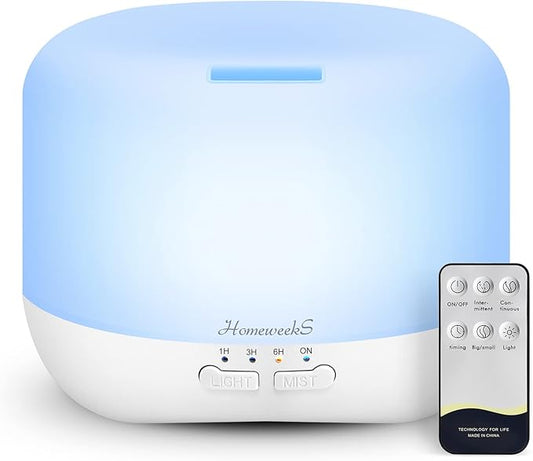 Aromatherapy Essential Oil Diffuser for Room: Air Humidifier Aroma Scent Cool Mist Colorful Lights Cute Small Large Waterless Auto Off Ultrasonic Diffusers for Home Bedroom White (300ml) - Bloomnest