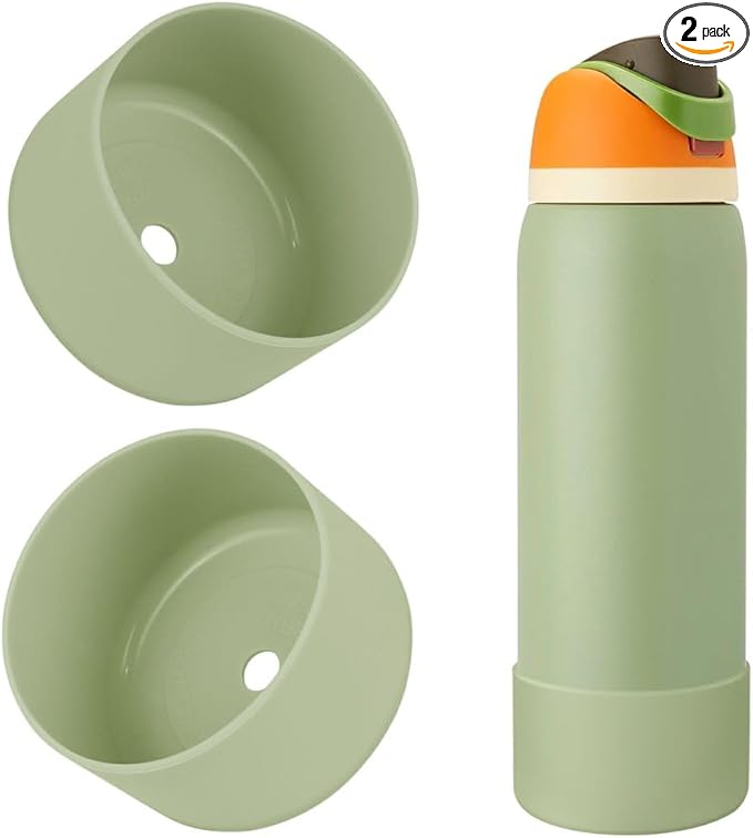 2PCS Silicone Water Bottle Boot, Compatible with Owala 24oz 32oz 40oz, Protective Anti-Scratch & Anti-Dent No Noise Sleeve Cover for FreeSip/Twist/Flip Water Bottles (Camo Cool, 32oz) BKBY