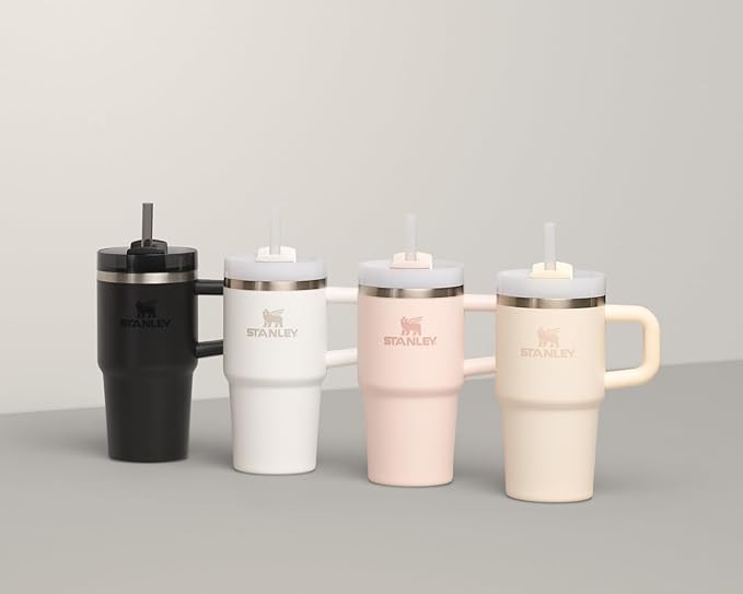 STANLEY Quencher H2.0 Tumbler with Handle and Straw 14 oz | Flowstate 3-Position Lid | Cup Holder Compatible for Travel | Insulated Stainless Steel Cup | BPA-Free | Cream 2.0 - Bloomnest
