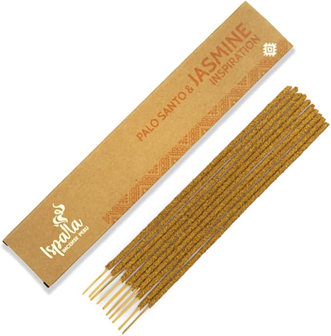 ISPALLA® PALO Santo Jazmin Incense Sticks, Pack of 10, for Inspiration and Creativity, Handmade in Peru, 100% Natural & Vegan Bloomnest