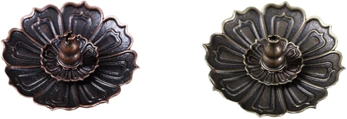 Incense Holder with Incense Stick Tray,Multi-Functional Incense Burner and Stick Holder Combo,Ash Holder (1, Bronzy,Dull Red)