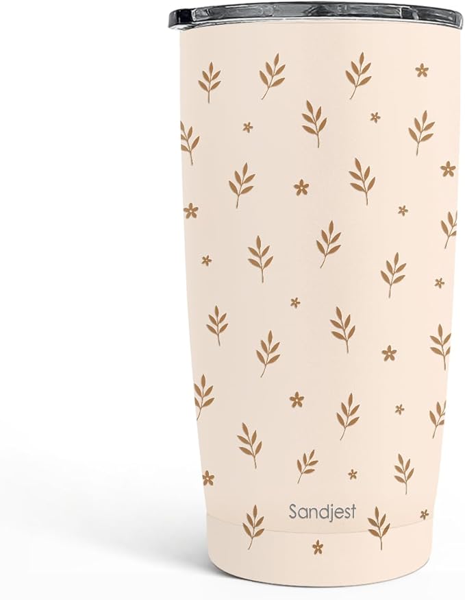 SANDJEST Botanical Tumbler 20oz, Stainless Steel Travel Cup with Lid, Insulated Coffee Mug, Botanical Gifts for Women Girls Friends Sisters on Birthday Christmas - Bloomnest