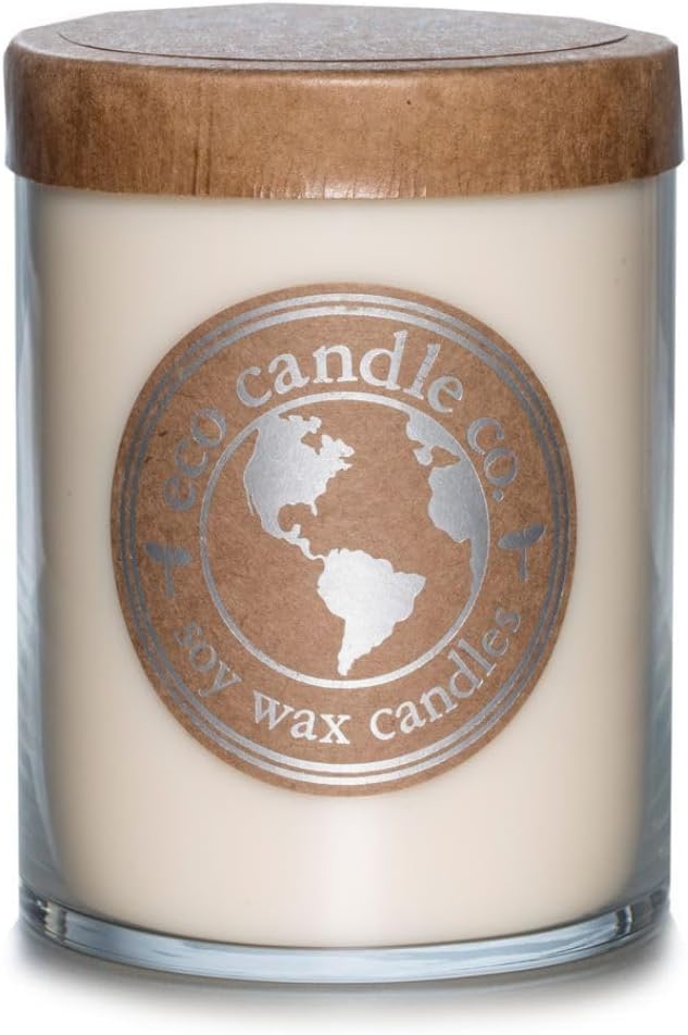 ECO CANDLE CO. Recycled Candle, Sterling Rose, 18 oz. Double Wick - Scents Of Green Notes, Fresh Cut Roses, Floral, & Musk - 100% Soy Wax, No Lead, Kraft Paper Label & Lid, Hand Made, Midwest Soybeans - Bloomnest