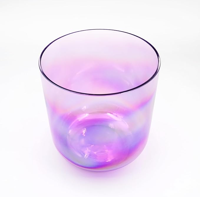 Hye-eun Purple Clear Crystal Singing Bowl B Note 5.25 Inch Cosmic Light Quartz Sound Crown Chakra Bowl Free Mallet & O-ring are Included - Bloomnest