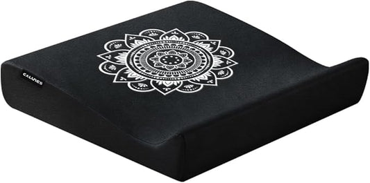 Luxe Velvet Meditation Cushion Set, Zafu Yoga Floor Mat High-Density Foam, 26.4" Large Floor Pillows, Removable Washable Cover for Indoor/Outdoor Use, Metaphysical Mandala Design - Bloomnest