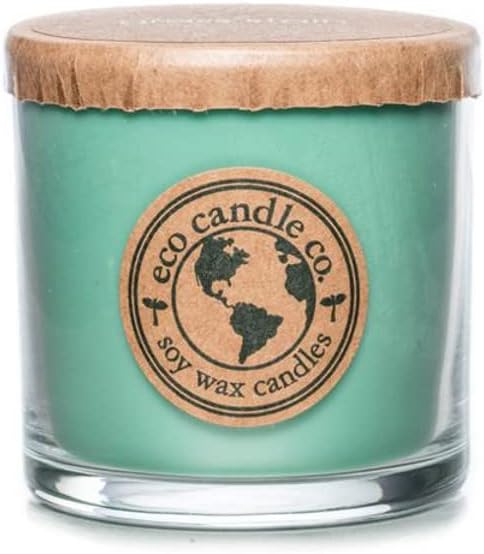 ECO CANDLE CO. Recycled Candle, Grass Stain, 6 oz. - Scents of Fresh Cut Grass - 100% Soy Wax, No Lead, Kraft Paper Label & Lid, Hand Poured, Phthalate Free, Midwest Grown Soybeans - Bloomnest