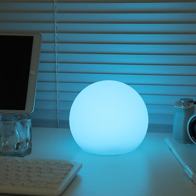 LED Globe Orb Light, 6-in LED Light Ball for Kid, 16 Dimmable Colors & 4 Modes Light Up Ball Mood Lamp w/Remote, Rechargeable Orb Night Lights Waterproof Outdoor Globe Lights for Home/Nursery/Party - Bloomnest