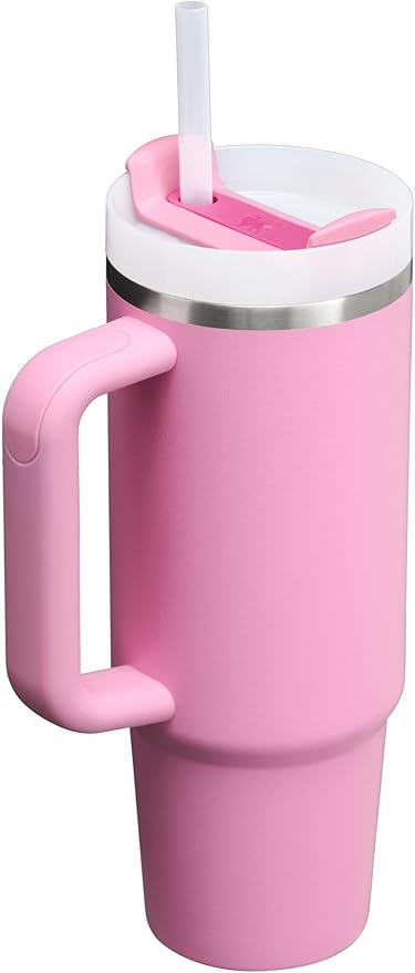 STANLEY Quencher H2.0 Tumbler with Handle and Straw 30 oz | Flowstate 3-Position Lid | Cup Holder Compatible for Travel | Insulated Stainless Steel Cup | BPA-Free | Peony - Bloomnest