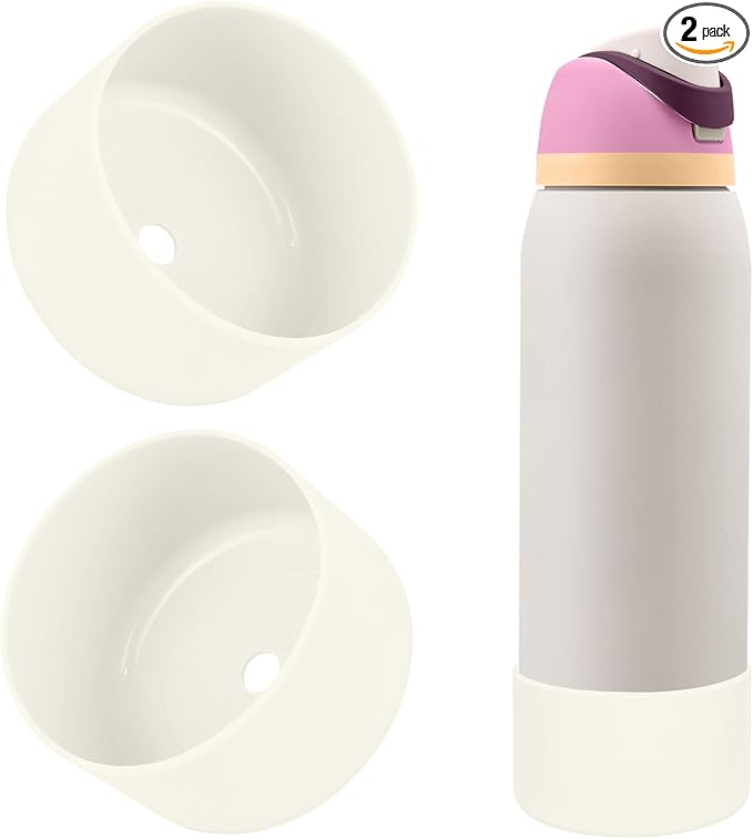 2PCS Silicone Water Bottle Boot, Compatible with Owala 24oz 32oz 40oz, Protective Anti-Scratch & Anti-Dent No Noise Sleeve Cover for FreeSip/Twist/Flip Water Bottles (Daybreak, 40oz) BKBY