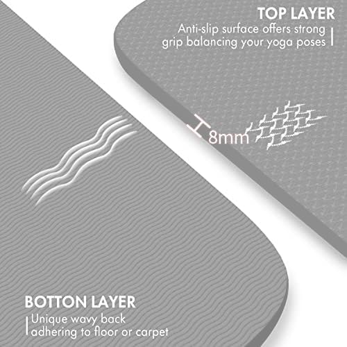 FrenzyBird Large Yoga Mat 6'x 4'（72”x 48”）—1/4" &1/3" Extra Wide Exercise Mat 183cm x 122cm Large Exercise Mat Big Home Yoga Mat Pilates Mat,Non Slip,Thick,TPE Workout Mat,for Women & Men, Yoga, Pilates, Gym and Floor Workouts Pilates - Bloomnest