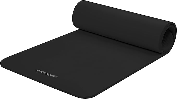 Retrospec Solana Yoga Mat 1/2" Thick w/Nylon Strap for Men & Women - Non Slip Exercise Mat for Yoga, Pilates, Stretching, Floor & Fitness Workouts - Bloomnest