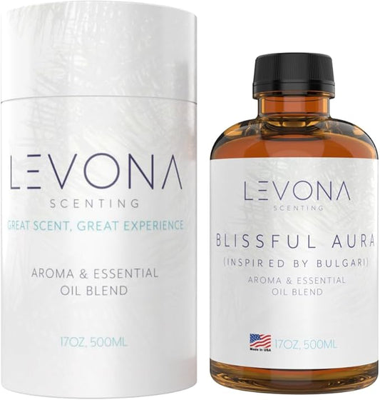 Levona Scent Essential Oils for Diffuser: Blissful Aura with Notes of Amber, Musk & Jasmine - Home Luxury Scents for Hotel - Fragrance Oil - 500 Ml Essential Oil LEVONASCENT