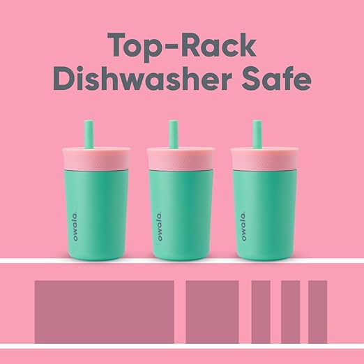 Owala Kids Insulation Stainless Steel Tumbler with Spill Resistant Flexible Straw, Easy to Clean, Kids Water Bottle, Great for Travel, Dishwasher Safe, 12 Oz, Pink and Teal (Real Cool Fish) - Bloomnest
