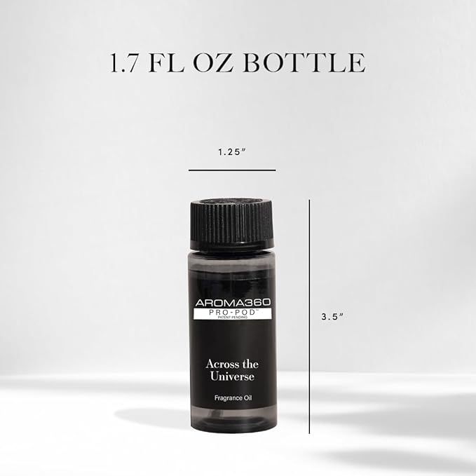 Aroma360 - Across The Universe Pro Pod Fragrance Oil Blend | Hotel Inspired Luxury Essential Oil Diffuser | Aromatherapy Scent Diffuser Oil | Eucalyptus, Citrus and Soft Florals 1.7 fl oz, 50 mL - Bloomnest