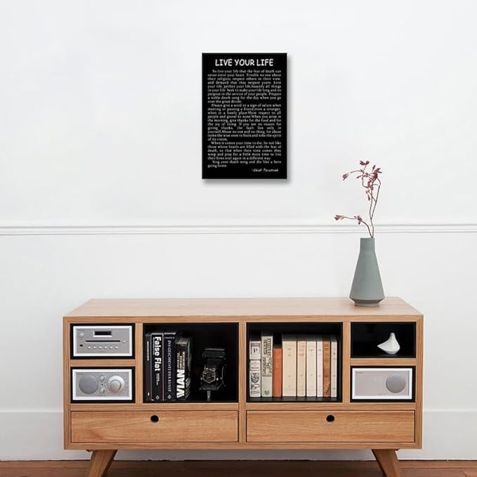 Motivational Wall Art Live Your Life Chief Tecumseh Inspirational Canvas Poster Printed Modern Artwork for Living Room Hallway Office Home Decor Stretched and Framed [12" W X 18" H] - Bloomnest