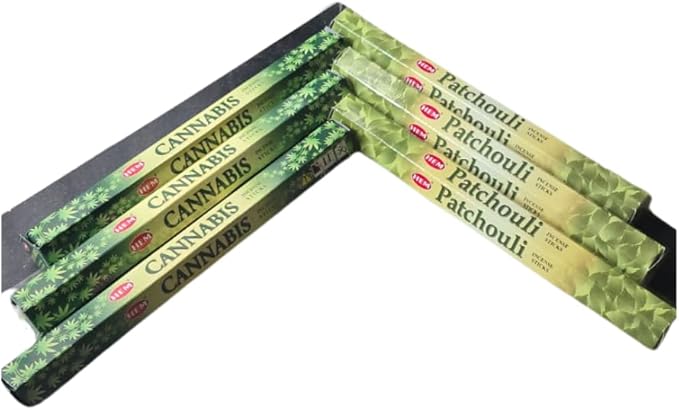 Sandalwood & Vanilla Incense from Hem Bundled with ANKCIENSE Incense Holder Bundle, Variety Pack of 120 Sticks (Patchouli & Cannabis) ANKCIENSE