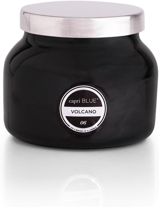 Capri Blue Volcano Scented Candles - Luxury Glass Jar Candles for Home Scented with Tropical Fruit & Sugared Citrus - Soy Wax Blend - Capri Blue Volcano - Black Color (8 oz) - Bloomnest