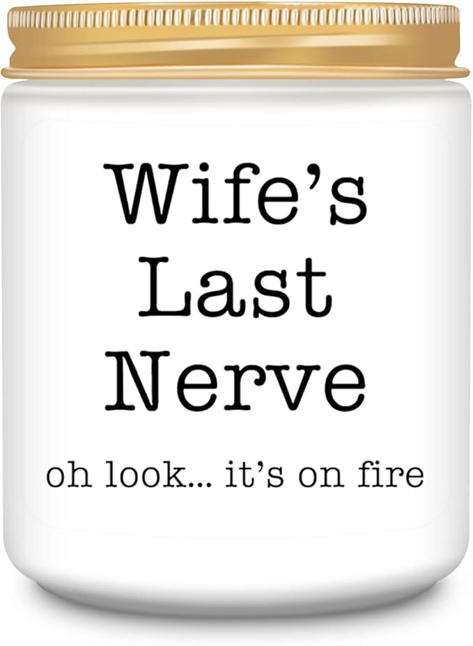 Homsolver Gifts for Wife from Husband, Funny Birthday, Christmas, Anniversary, Valentines, Romantic Lavender Scented Candles, Wife's Last Nerve