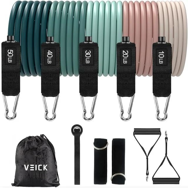 VEICK Resistance Bands, Exercise Bands, Workout Bands, Resistance Bands for Working Out with Handles for Men and Women, Exercising Bands for Fitness Weights Work Out at Home - Bloomnest