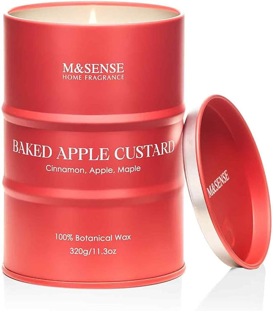 M&SENSE Baked Apple Scented Candles Natural Non Toxic, Aromatherapy Candle for Stress Relief Meditation Relaxing, Housewarming Gifts for Women Men, 11.3oz 70 Hour Long Burning - Bloomnest
