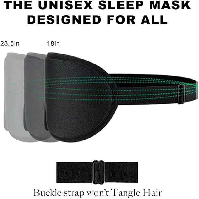 3D Sleep Mask for Side Sleepers, Blackout & Zero Pressure - Breathable Memory Foam, Adjustable Strap - for Travel, Yoga & Meditation Pink - Bloomnest