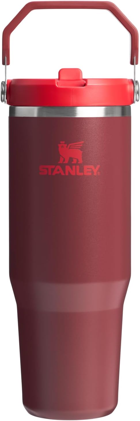 STANLEY IceFlow 2.0 Flip Straw Tumbler with Handle 30 oz | Twist On Lid and Flip Up Straw | Leak Resistant Water Bottle | Insulated Stainless Steel | BPA-Free | Cranberry - Bloomnest