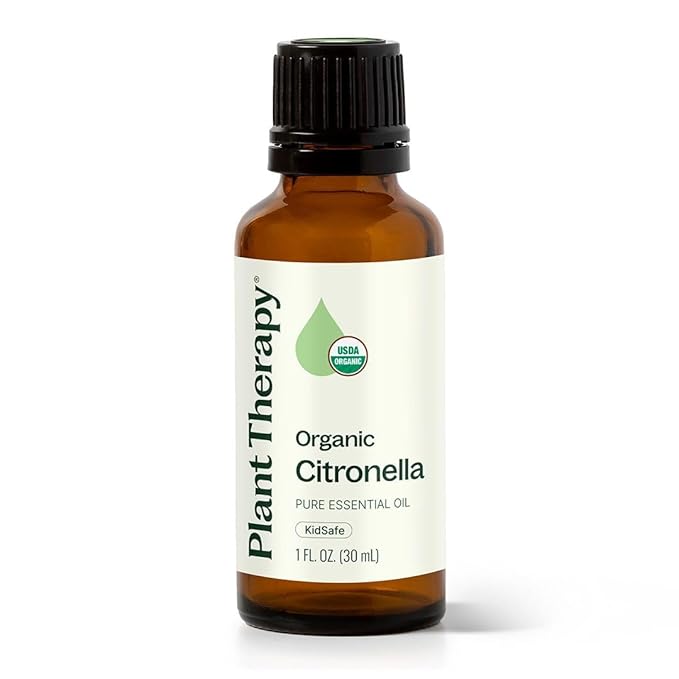Plant Therapy Citronella Organic Essential Oil 100% Pure, USDA Certified Organic, Undiluted, Natural Aromatherapy, Therapeutic Grade 30 mL (1 oz) - Bloomnest