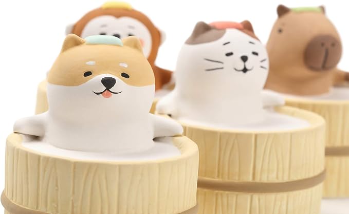 Aroma Ceramic Stone Diffuser [Japan Import] Aromatherapy Essential Oil Diffuser, Non Electric, Passive, Unique, Cute, Animal, Design for Women, Men, and Gifts (Bathing Capybara) - Bloomnest