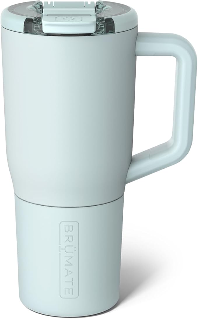 BrüMate Müv - 25oz 100% Leak Proof Insulated Coffee Mug with Handle & Lid - Stainless Steel Coffee Travel Mug - Double Walled Coffee Cup (Blue Agave) - Bloomnest