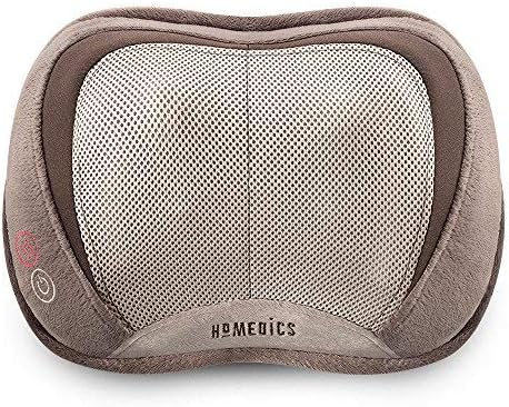 HoMedics Back and Neck Massager, Portable Shiatsu All Body Massage Pillow with Heat, Targets Upper and Lower Back, Neck and Shoulders. Lightweight for Travel - Bloomnest