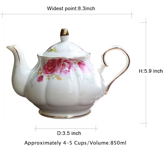 Jomop Tea Pot Handmade Ceramic Flowers (Pink) - Bloomnest