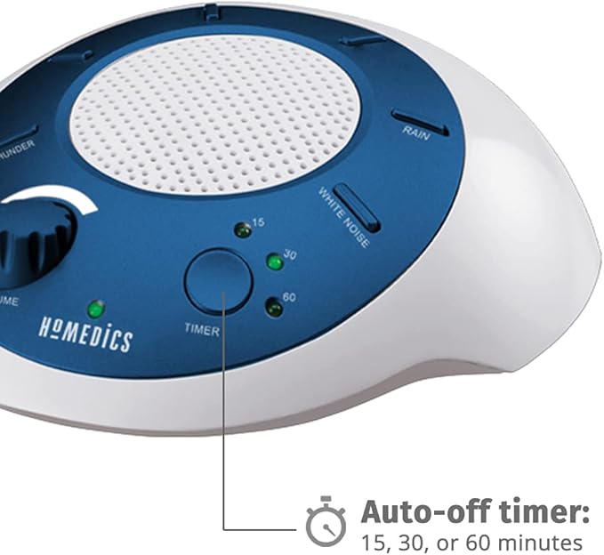 Homedics SoundSleep White Noise Sound Machine, Blue, Small Travel Sound Machine with 6 Relaxing Nature Sounds, Portable Sound Therapy for Home, Office, Nursery, Auto-Off Timer, By Homedics - Bloomnest