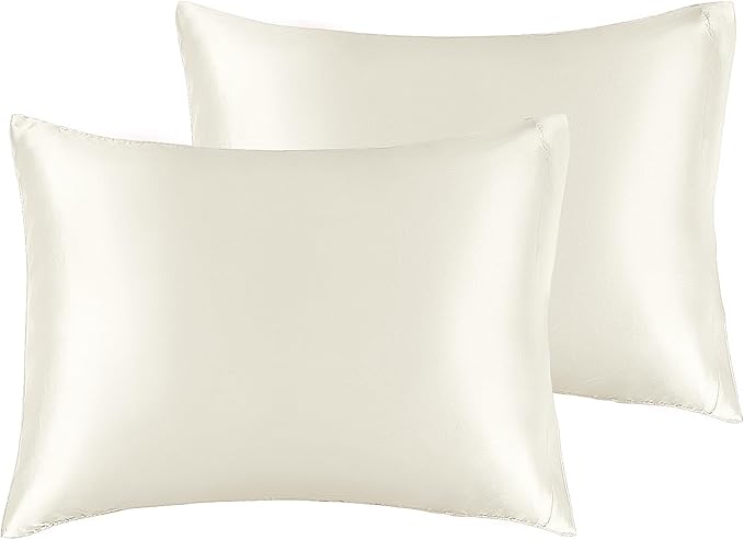 BEDELITE Satin Pillowcase for Hair and Skin, Super Soft and Cooling Similar to Silk Pillow Cases 2 Pack with Envelope Closure, Gift for Women Men(13"x18" Toddler Size, Ivory) - Bloomnest