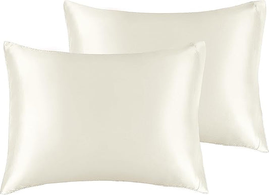 BEDELITE Satin Pillowcase for Hair and Skin, Super Soft and Cooling Similar to Silk Pillow Cases 2 Pack with Envelope Closure, Gift for Women Men(13"x18" Toddler Size, Ivory) - Bloomnest