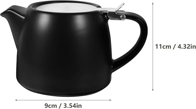 Small Ceramic Tea Pot with Stainless Steel Infuser Portable Tea Kettle Electric Ceramic Stove for Home Dorm Kung Fu