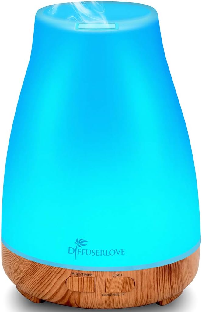 300ML Diffuser Essential Oil Diffuser Remote Control Aromatherapy Diffuser Mist Humidifiers with 7 Color LED Lights for Bedroom Office House Kitchen Yoga - Bloomnest