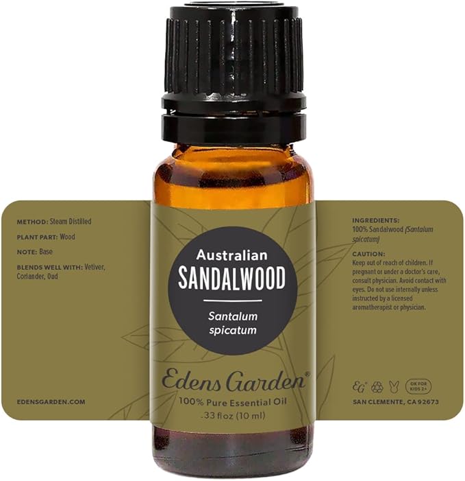 Edens Garden Sandalwood- Australian Essential Oil- 100% Pure Premium Grade, Undiluted, Natural, Therapeutic, Aromatherapy, The Best for Skin, Candle, Hair 10 ml (.33 fl oz) - Bloomnest