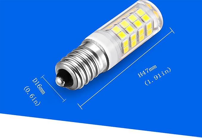 E14 LED Light Bulb Daylight White 6000K 120V,E14 European Base for Cooker Hood Bulbs,Range Hood Light Bulbs,Refrigerator Bulb,Turkish Moroccan Bulb Replace(5-Pack) - Bloomnest